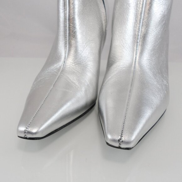 NIB$1375 Givenchy G Cube Metallic High Heels Point Toe Ankle Booties 37.5 7.5 - Picture 15 of 16